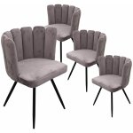 Altobuy - charlotte - lot de 4 chaises velours gris