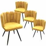 Altobuy - charlotte - lot de 4 chaises velours jaune