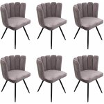Altobuy - charlotte - lot de 6 chaises velours gris
