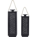 Altobuy - duo de lanternes mtal ajour noir