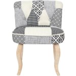 Giada - fauteuil baroque patchwork motifs grisés Giada - fauteuil baroque patchwork motifs grisés