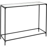 Glassi - console noire plateau en verre textur�
