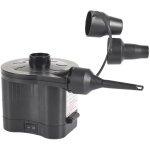 Gonfleur et dégonfleur électrique à piles avec 3 embouts en plastique noir Gonfleur et dégonfleur électrique à piles avec 3 embouts en plastique noir
