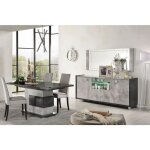 Altobuy - hoffman - ensemble buffet 4p avec miroir + table repas  pied central