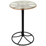 Altobuy - jakarta - table mange - debout noire avec plateau en verre