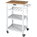 Altobuy - kwit - desserte  roulettes blanche avec porte - bouteilles