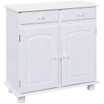 Altobuy - laurie - meuble 2 portes 2 tiroirs bois massif vernis blanc