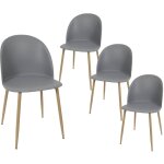 Altobuy - maddy - lot de 4 chaises scandinaves grises