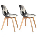 Altobuy - mozaik - lot de 2 chaises scandinaves noires et blanches