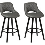 Altobuy - niels - lot de 2 tabourets gris