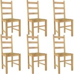 Altobuy - orta - lot de 6 chaises naturelles et assises en paille