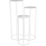 Altobuy - razza - lot de 3 sellettes gigognes mtal blanc