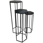 Altobuy - razza - lot de 3 sellettes gigognes mtal noir