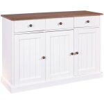 Altobuy - socoa - buffet 3 portes 3 tiroirs bois massif vernis sepia et blanc Altobuy - socoa - buffet 3 portes 3 tiroirs bois massif vernis sepia et blanc