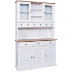 Altobuy - socoa - buffet vaisselier 5 portes 6 tiroirs bois massif vernis sepia et blanc Altobuy - socoa - buffet vaisselier 5 portes 6 tiroirs bois massif vernis sepia et blanc