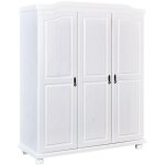 Altobuy - sydney - armoire 3 portes + penderie bois massif vernis blanc