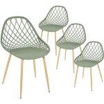 Altobuy - tressie - lot de 4 chaises vertes coque arrondie