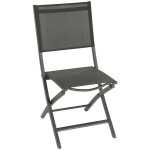 Hesperide - lot de 4 chaises de jardin pliantes essentia anthracite & graphite aluminium trait poxy ...