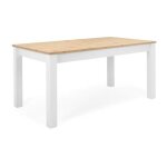 Altri - table a manger extensible bergen - dcor chene artisan et blanc - rallonge 55 cm - jusqu'a 12 ...