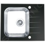 Alveus altone - �vier 600x500 mm, avec commande de vidage, verre noir / inox 1114557