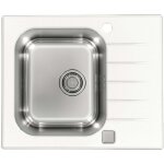 Alveus - altone - Évier 60x50 cm, avec commande de vidage, verre blanc / inox 1130525 Alveus - altone - Évier 60x50 cm, avec commande de vidage, verre blanc / inox 1130525
