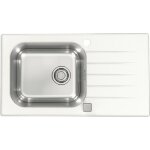 Alveus - altone - Évier 78x44 cm, avec commande de vidage, verre blanc / inox 1130527 Alveus - altone - Évier 78x44 cm, avec commande de vidage, verre blanc / inox 1130527