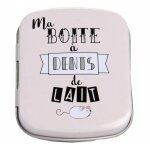 Boite  dents de lait rose en mtal