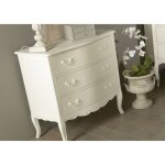 Commode 3 tiroirs en bois blanc - cheverny
