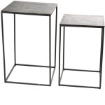 Amadeus - set de 2 sellettes carr�es en fonte d'aluminium argent