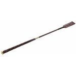 Noir - cravache en cuir avec bouton en m�tal longueur 65 cm