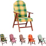 Mediawave store ? fauteuil inclinable en bois de h�tre avec coussin �cossais ? 4 positions ? dimensions ...