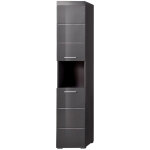Ebuy24 - amandamando armoire haute de salle de bain, 2 portes, 1 espace ouvert, gris, gris brillant.