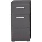 Ebuy24 - amandamando armoire de rangement pour salle de bain, 1 porte, 1 tiroir, gris, gris brillant. ...