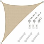 Amanka - 2, 5x2, 5x3, 5 voile d'ombrage triangulaire respirante - toile uv avec fixation
