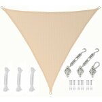 Amanka - 2x2x2 voile d'ombrage triangulaire respirante - toile de jardin uv avec fixation
