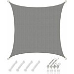 Amanka - 3x3 voile d'ombrage carr�e respirante - toile de jardin avec fixation acier inox