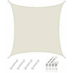 Amanka - 4x4 voile d'ombrage carr�e �tanche - toile de jardin avec fixation en acier inox