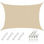 Amanka - 4x6 voile d'ombrage rectangulaire respirante - toile de jardin uv avec fixation Amanka - 4x6 voile d'ombrage rectangulaire respirante - toile de jardin uv avec fixation