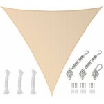Amanka - 6x6x6 voile d'ombrage triangulaire respirante - toile de jardin uv avec fixation