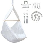 Amanka - hamac bébé avec 100cm chaîne - crochet plafond - berceau à ressort avec matelas Amanka - hamac bébé avec 100cm chaîne - crochet plafond - berceau à ressort avec matelas