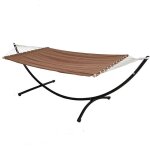 Double hamac avec support à 120 kg 200x120cm structure extérieure en métal cadre Double hamac avec support à 120 kg 200x120cm structure extérieure en métal cadre