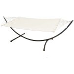 Double hamac avec support à 120 kg 200x120cm structure extérieure en métal cadre Double hamac avec support à 120 kg 200x120cm structure extérieure en métal cadre