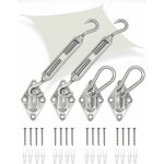 Amanka - fixation toile ombrage carre - kit voile solaire - attache protection soleil