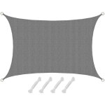 Amanka - toile d'ombrage uv 3x2 m hdpe protection solaire rectangulaire gris Amanka - toile d'ombrage uv 3x2 m hdpe protection solaire rectangulaire gris
