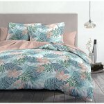 Home linge passion - parure de couette 3 pieces coton 57 fils rose 220 x 240 cm - amazonie