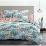 Parure de couette 3 pieces coton 57 fils rose 240 x 260 cm - amazonie