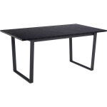 Amble table de salle  manger 90x160cm impression marbre noir.