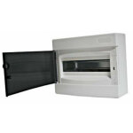 Coffret lectrique apparent 12 modules 1 range avec porte translucide teinte