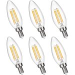 Ampoule bougie e14 dimmable blanc chaud 2700k, 400lm, 230v, e14 c35 4w led �quivalent e14 40w, ampoule ...