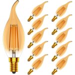 Ampoules bougies e14 led, dimmable vintage ampoule edison filament, 400lm, 2200k jaune chaud, cri 80, ...